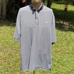 Men's Vintage “RARE” Cotton Brothers Supima Stretch Striped Polo Shirt Size XXL